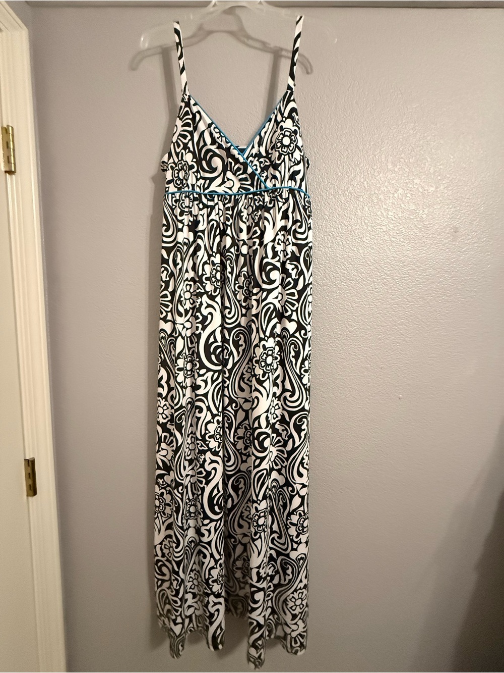 INC International Concepts Black and White Patterned Maxi Dress
